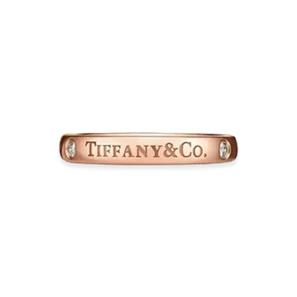 Tiffany & Co. T&CO. Band Ring with Diamonds 18K "Rose Gold"