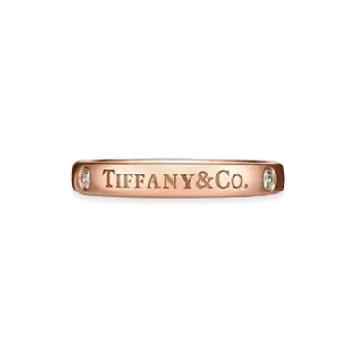 Tiffany & Co. T&CO. Band Ring with Diamonds 18K "Rose Gold"