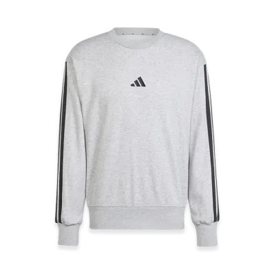 adidas Essentials Three Stripes French Terry Sweatshirt "Medium Grey Heather/Black"
