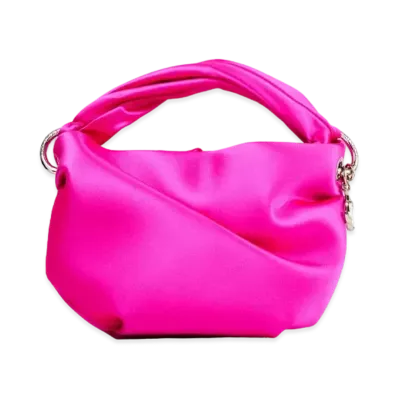 JIMMY CHOO BONNY Satin Bag With Twisted Handle "Fuchsia"