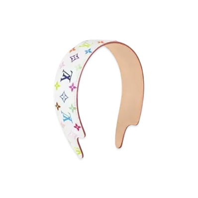 Louis Vuitton x Takashi Murakami Monogram Multicolor LV OutLine Headband "Blanc"