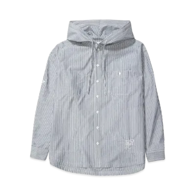 FACETASM HOODED SHIRT "BLUE STRIPES"