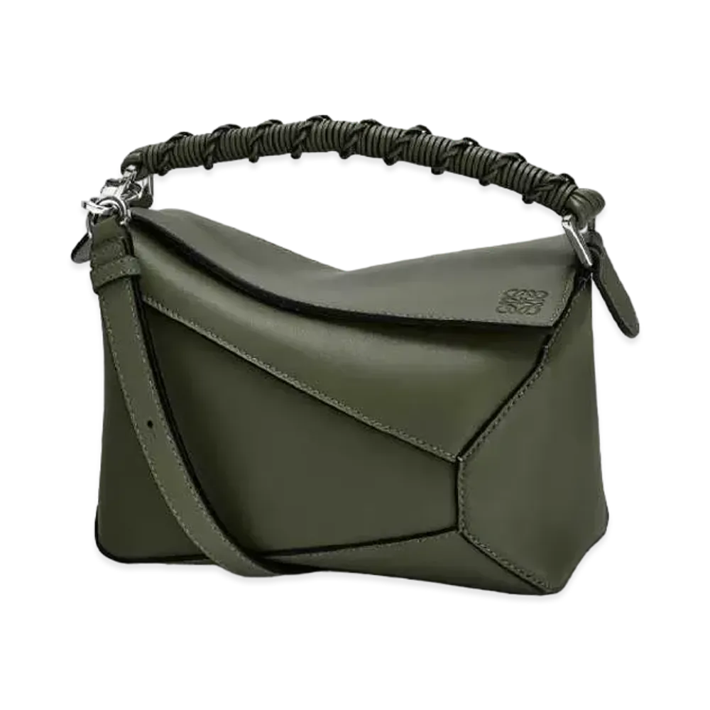 LOEWE Small Puzzle Edge Bag In Nappa Calfskin "Vintage Khaki"