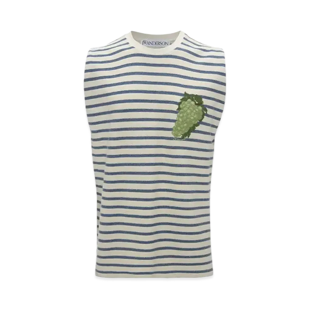 JW ANDERSON Sleeveless T-Shirt "Natural/Blue"
