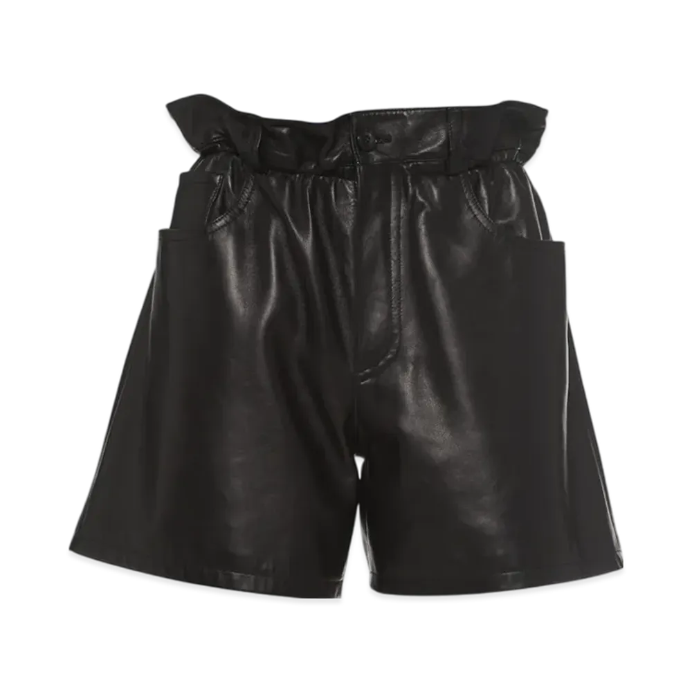 MIU MIU Women's Nappa Leather Shorts "Black"