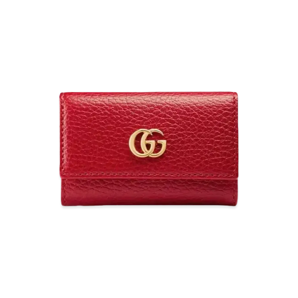 GUCCI GG Marmont Leather Key Case "Red"