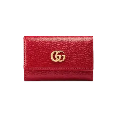 GUCCI GG Marmont Leather Key Case "Red"