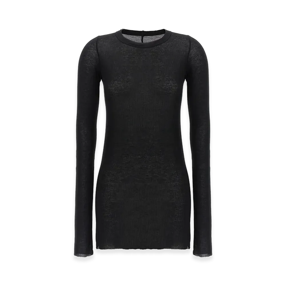 Rick Owens Women's Rib Long Sleeve T-Shirt "Black"