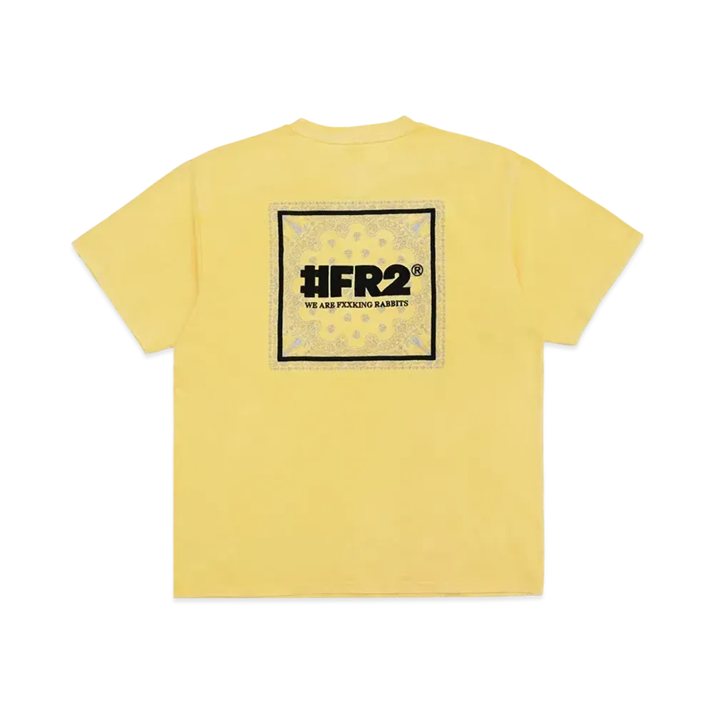 FR2 Acid Wash Embroidery Paisley T-Shirt "Yellow"