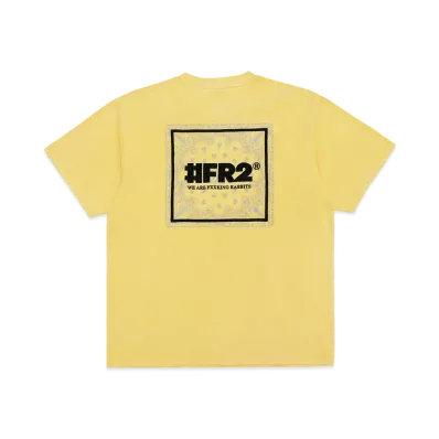 FR2 Acid Wash Embroidery Paisley T-Shirt "Yellow"