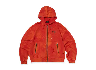 THUG CLUB TC Two Tone Washed Zip-Up Hoodie "Red"