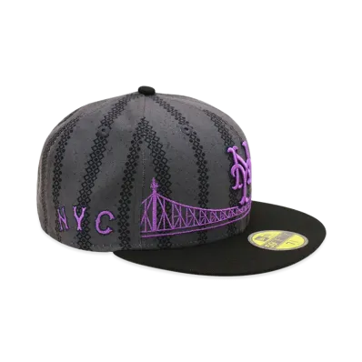 NEW ERA x THE CAP 59Fifty The Cap City Connect New York Mets "Charcoal/Stripe"