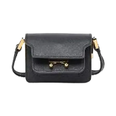 Marni TRUNK Bag in Saffiano Calfskin "Black"