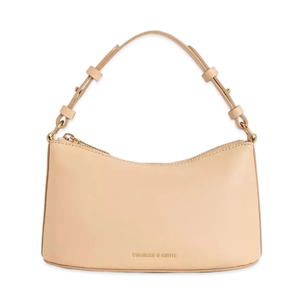 CHARLES & KEITH Robin Chain Handle Bag "Beige"