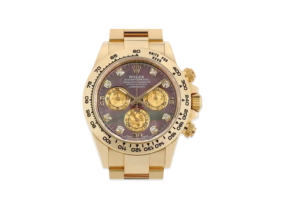 ROLEX Cosmograph Daytona 8P Diamonds "Black Shell/Yellow Gold"
