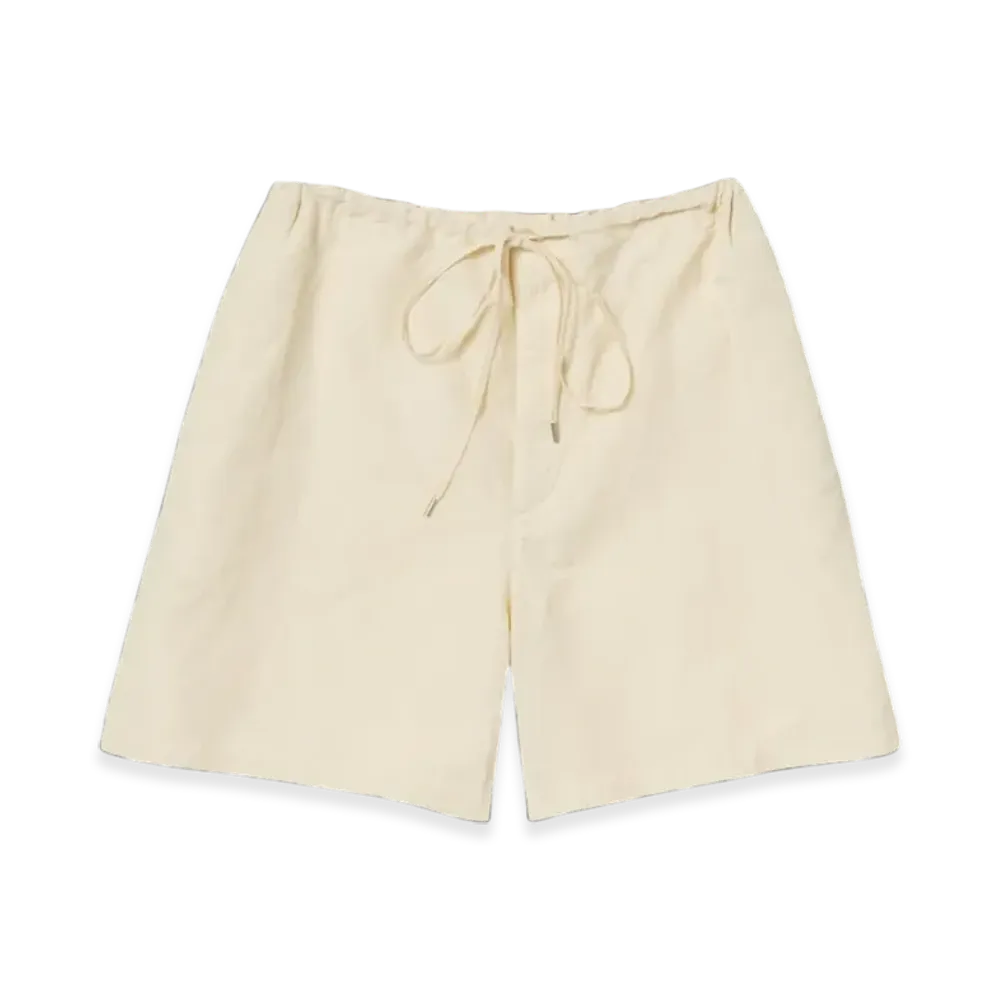 AURALEE High Density Finx Linen Weather Easy Shorts "Ecru"