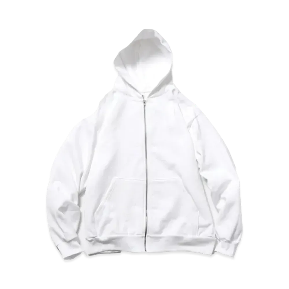 Los Angeles Apparel 14Oz Heavy Fleece Zip Up Hooded Sweatshirt Zip Hoodie "White"