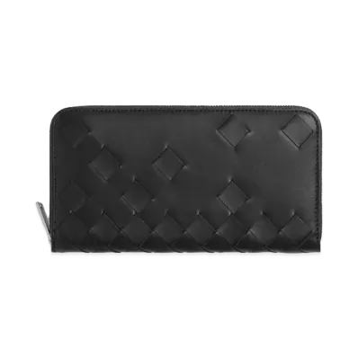 Bottega Veneta Intrecciato Zip Around Wallet "Black"