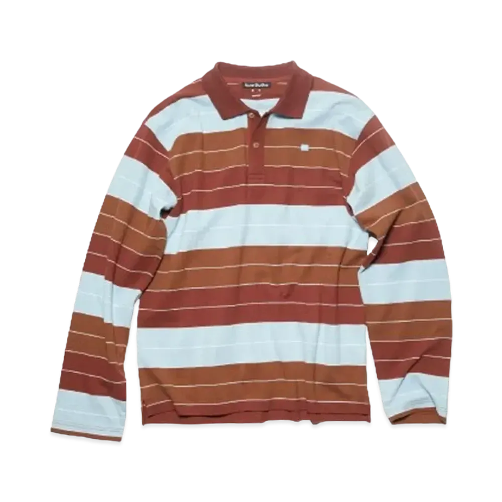 Acne Studios Polo Long Sleeve T-Shirt "Deep Red/Dusty Blue"