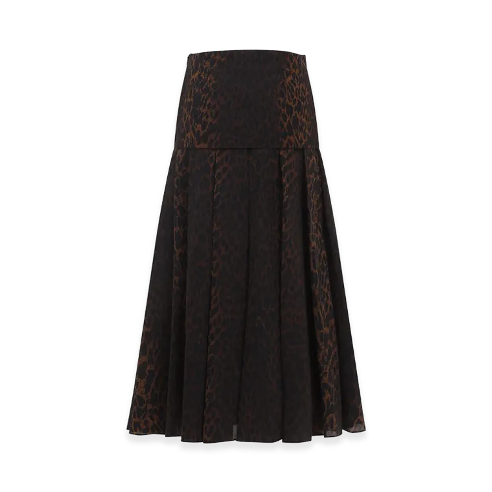 BALENCIAGA Women's Godet Skirt "Brown"