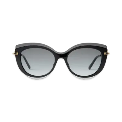 Jimmy Choo Clea Cat Eye Sunglasses With Shaded Lenses "Dark Grey/Black Rose Gold"