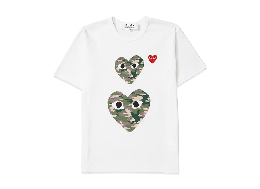 PLAY COMME des GARCONS Cotton Jersey Print "White/Camoufla"