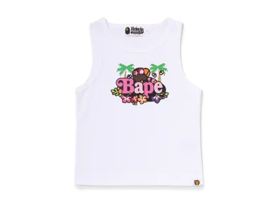 A BATHING APE Women's Baby Lisa On Bape Summer Tank Top "White"