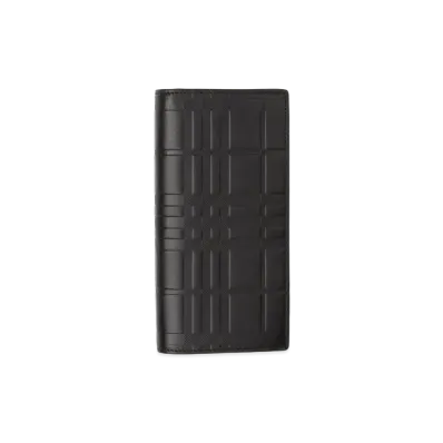 Burberry Embost Check Leather Continental Wallet "Black"