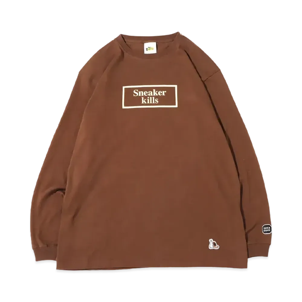 SNKRDUNK×THENETWORK BUSINESS×FR2 SNEAKER KILLS WING LOGO L/S T-SHIRT "BROWN"