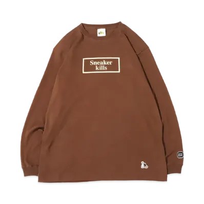 SNKRDUNK×THENETWORK BUSINESS×FR2 SNEAKER KILLS WING LOGO L/S T-SHIRT "BROWN"