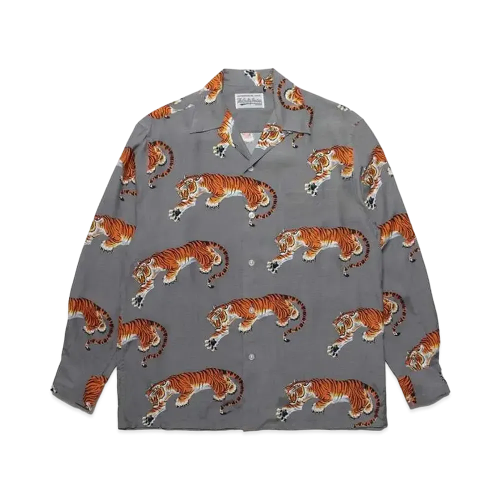WACKO MARIA x TIM LEHI HAWAIIAN L/S SHIRT 20SS "Grey"
