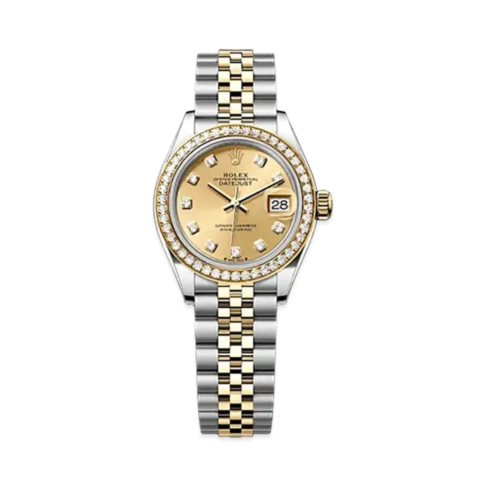 ROLEX Lady-Datejust 28mm Oystersteel & Yellow Gold Diamond 279383RBR "Champagne-colour"