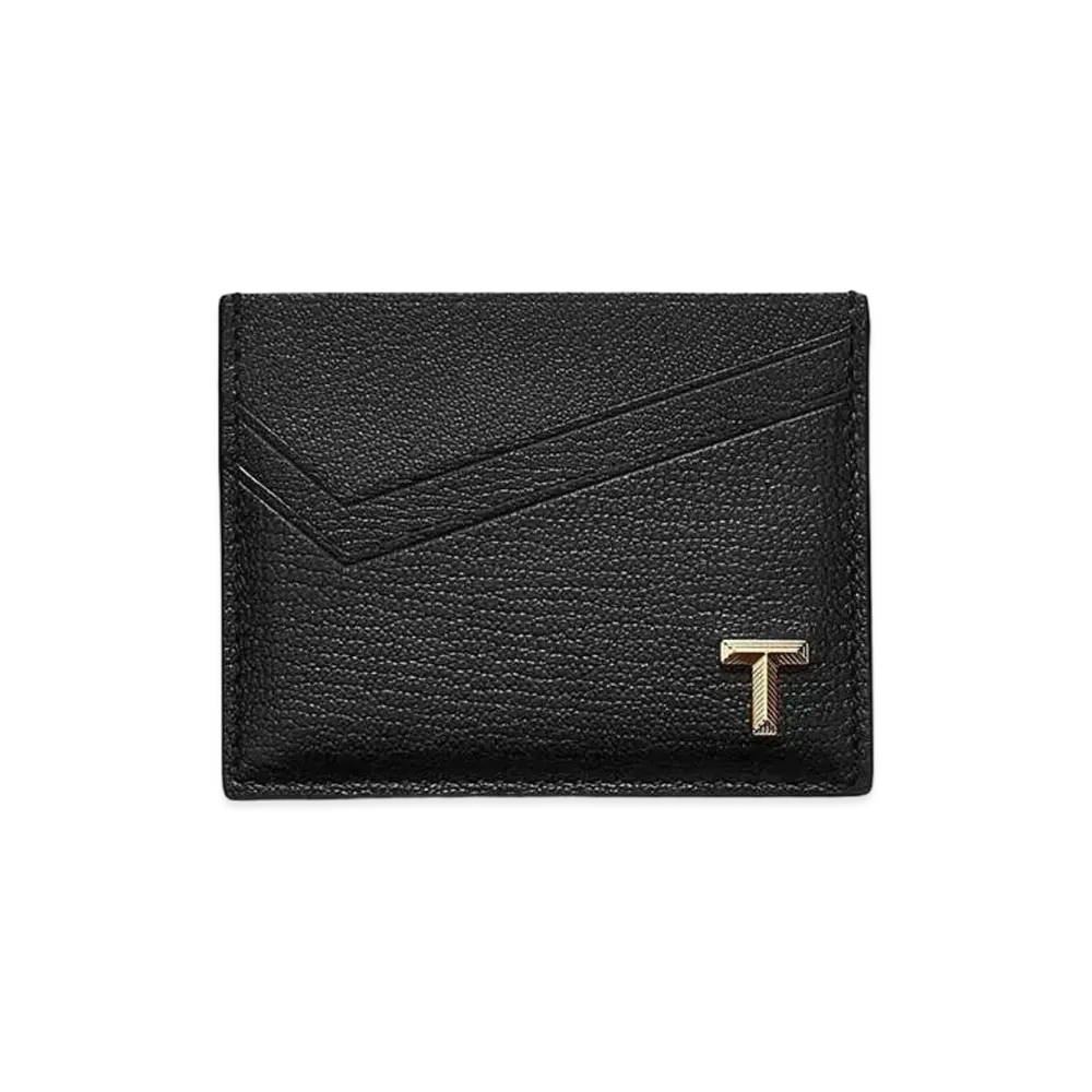 Tiffany & Co. Tiffany T Card Case In Leather "Black" 
