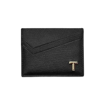 Tiffany & Co. Tiffany T Card Case In Leather "Black"