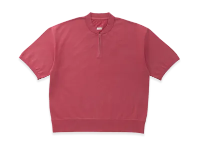 visvim Mondo Henley Zip S/S DMGD "Red"