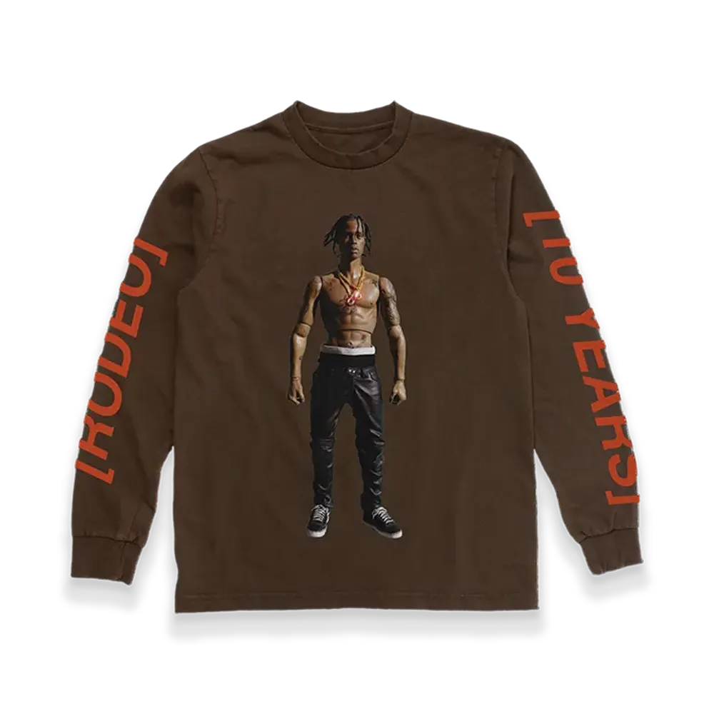 Travis Scott Cactus Jack x RODEO 10 Years Action Figure Longsleeve "Brown"
