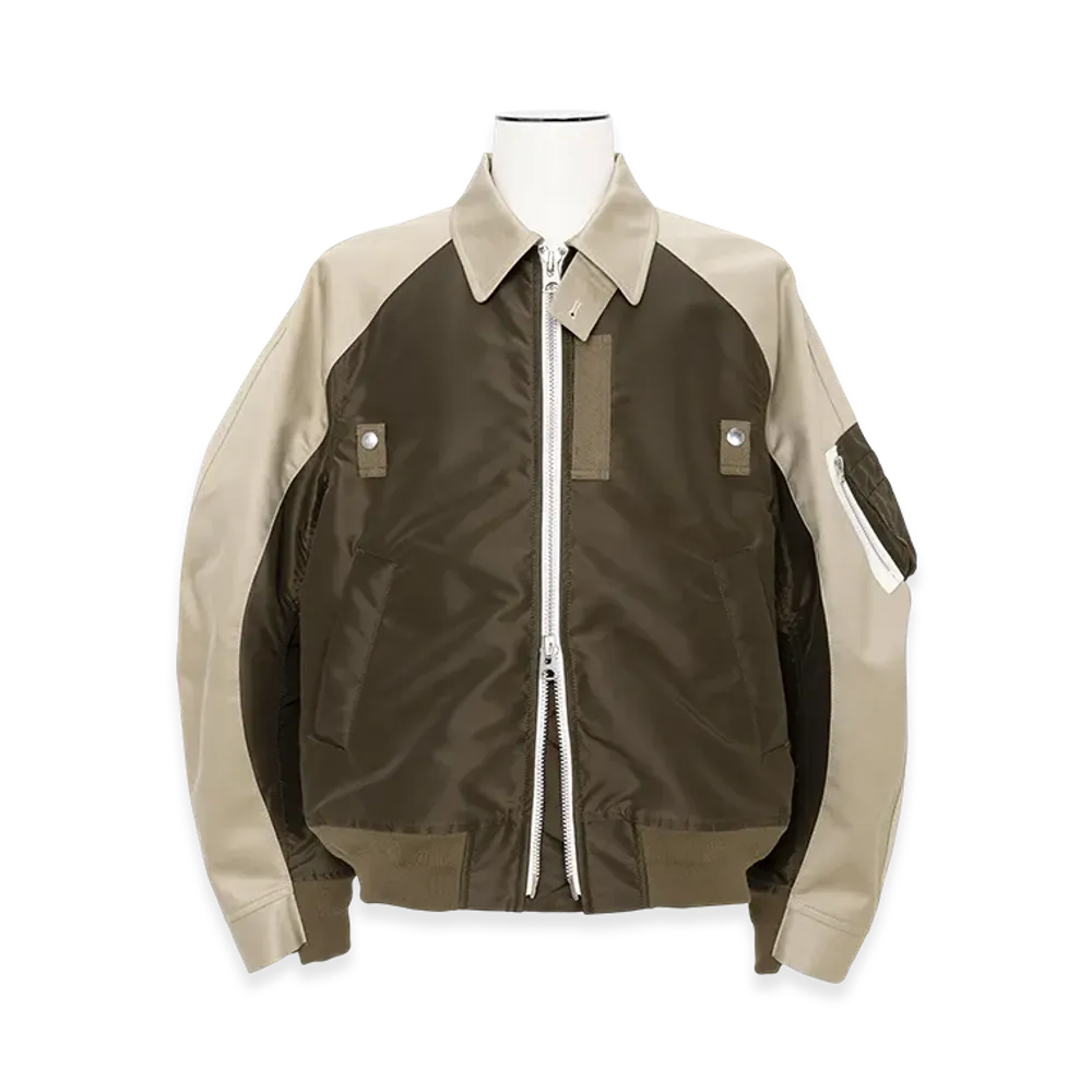 sacai Cotton Chino x Nylon Twill Blouson "Beige/Dark Khaki"