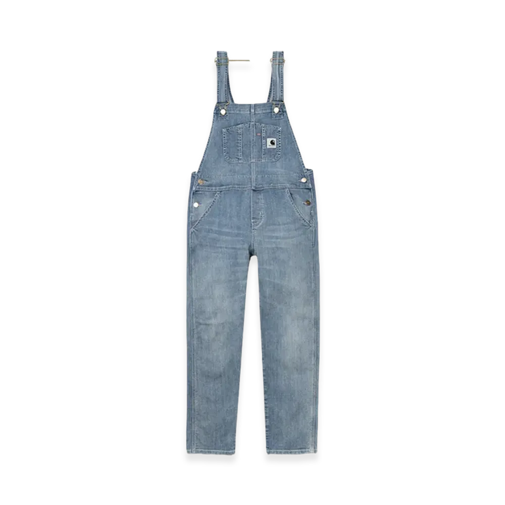 Carhartt WIP Women's Gallatin Blue Stretch Denim Bib Overall "Blue Light Stone Washed"