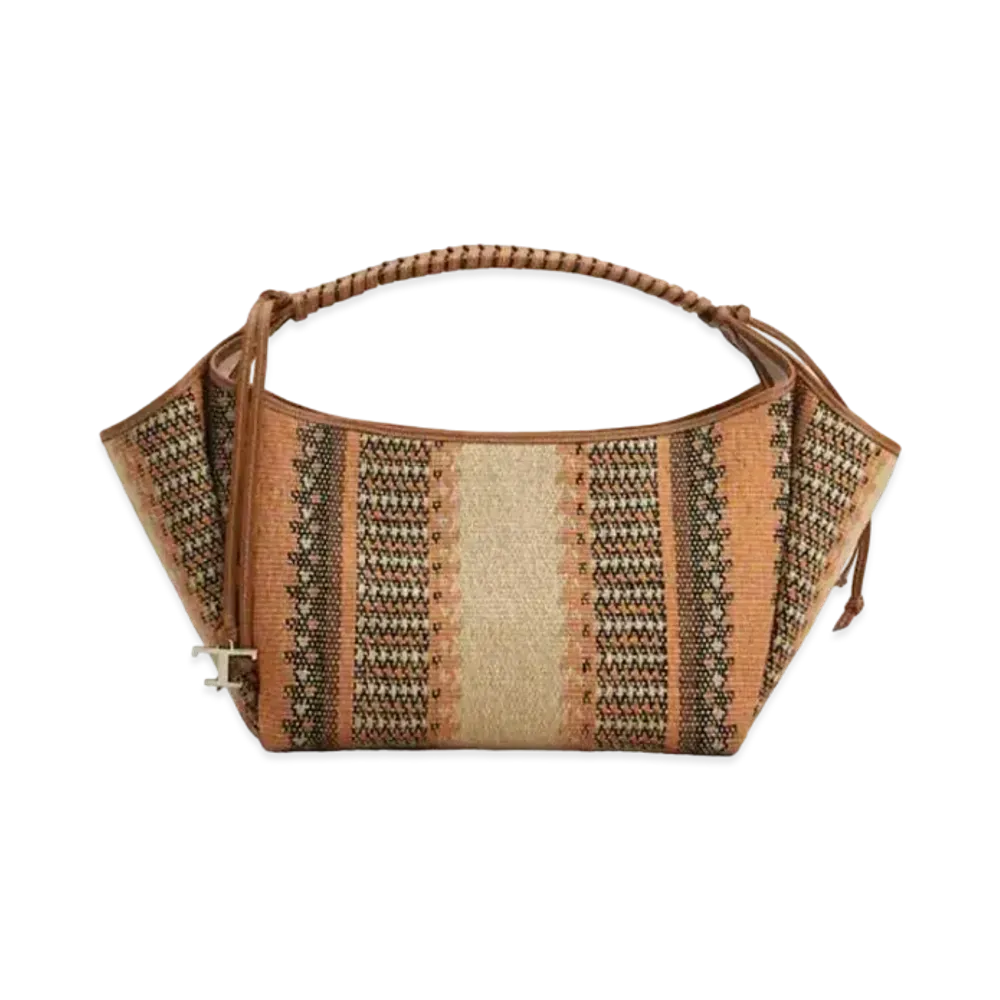 TOD'S Fabric & Leather Shoulder Bag Small "Black/Yellow/Brown"