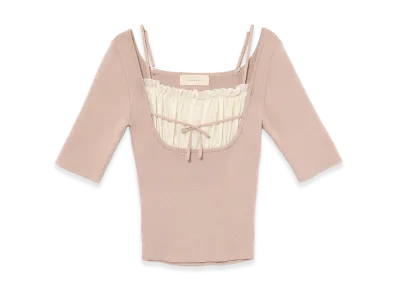 ANDMARY Women's Mew Frill Tops "Beige"