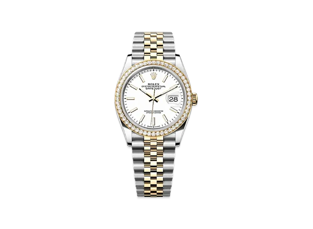 ROLEX Datejust 36mm Oystersteel & Yellow Gold Diamond 126283RBR "White"