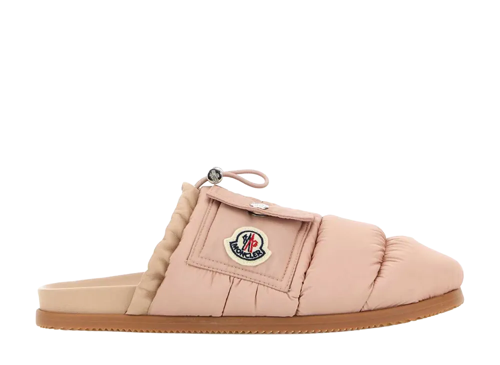 Moncler Women's Pink Fabric Mon Pocket Slippers "Pink"