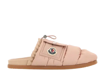 Moncler Women's Pink Fabric Mon Pocket Slippers "Pink"