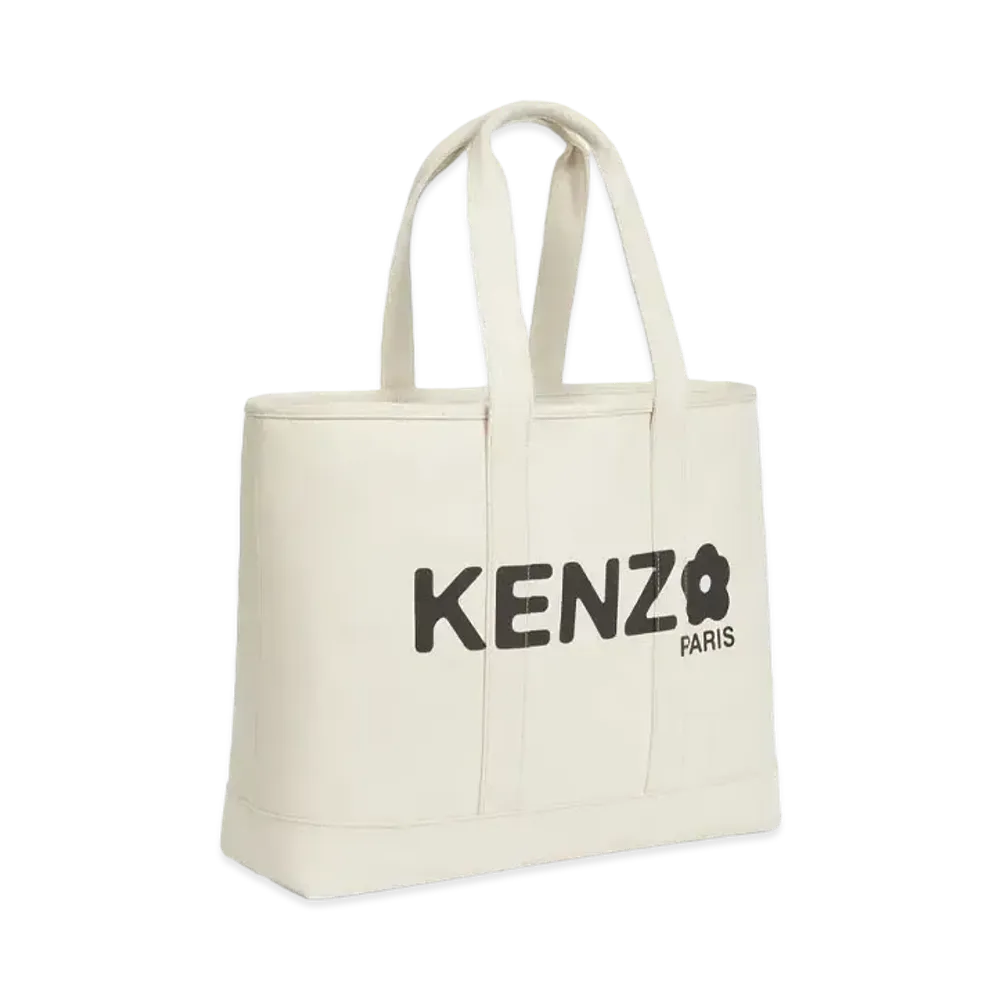 KENZO 'UTILITY' Canvas Large Tote Bag "Ecru"