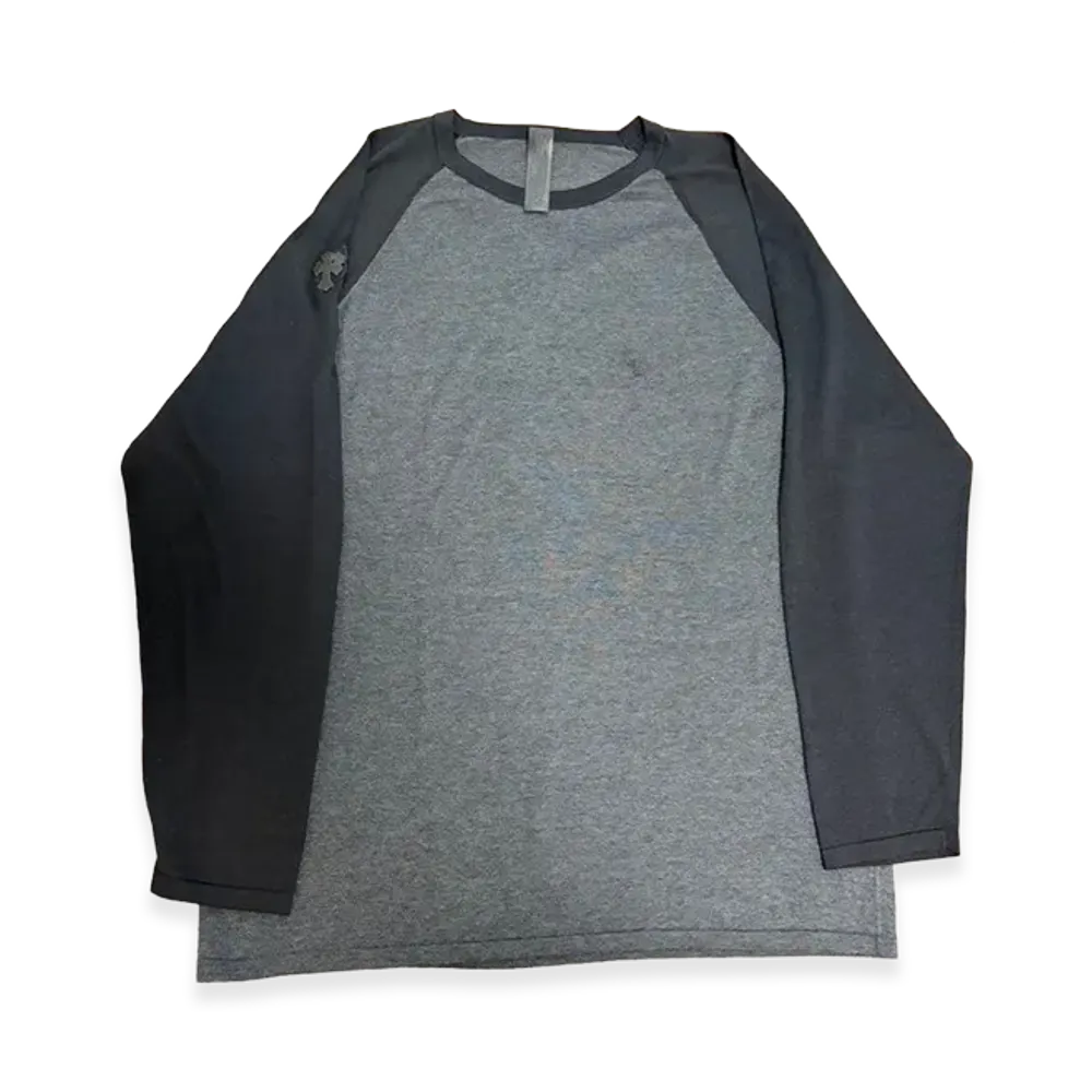 Chrome Hearts Embroidered CH Logo Cross Patch Raglan L/S T-Shirt "Black/Gray"