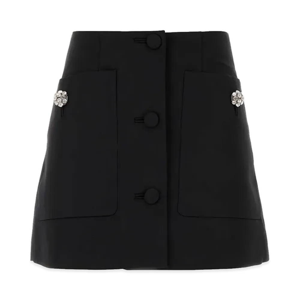 PRADA Women's Wool Mini Skirt "Black"