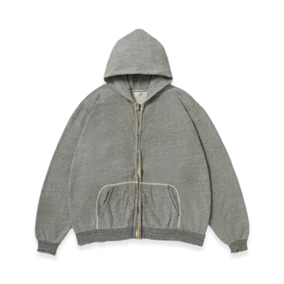 A.PRESSE Vintage Light Weight Zip Sweat Hoodie "Gray"