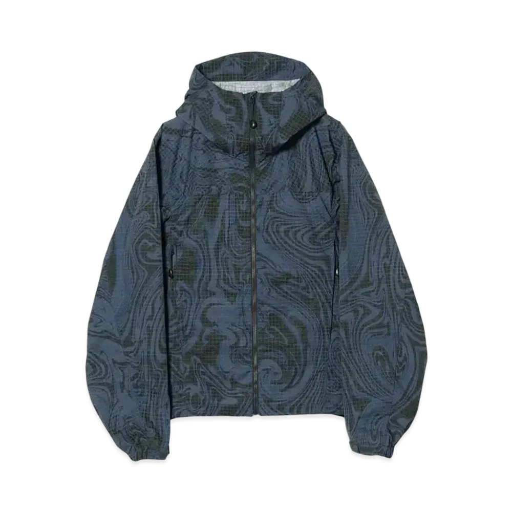 BEAMS Printed Zip-Up Hoodie "Blue"