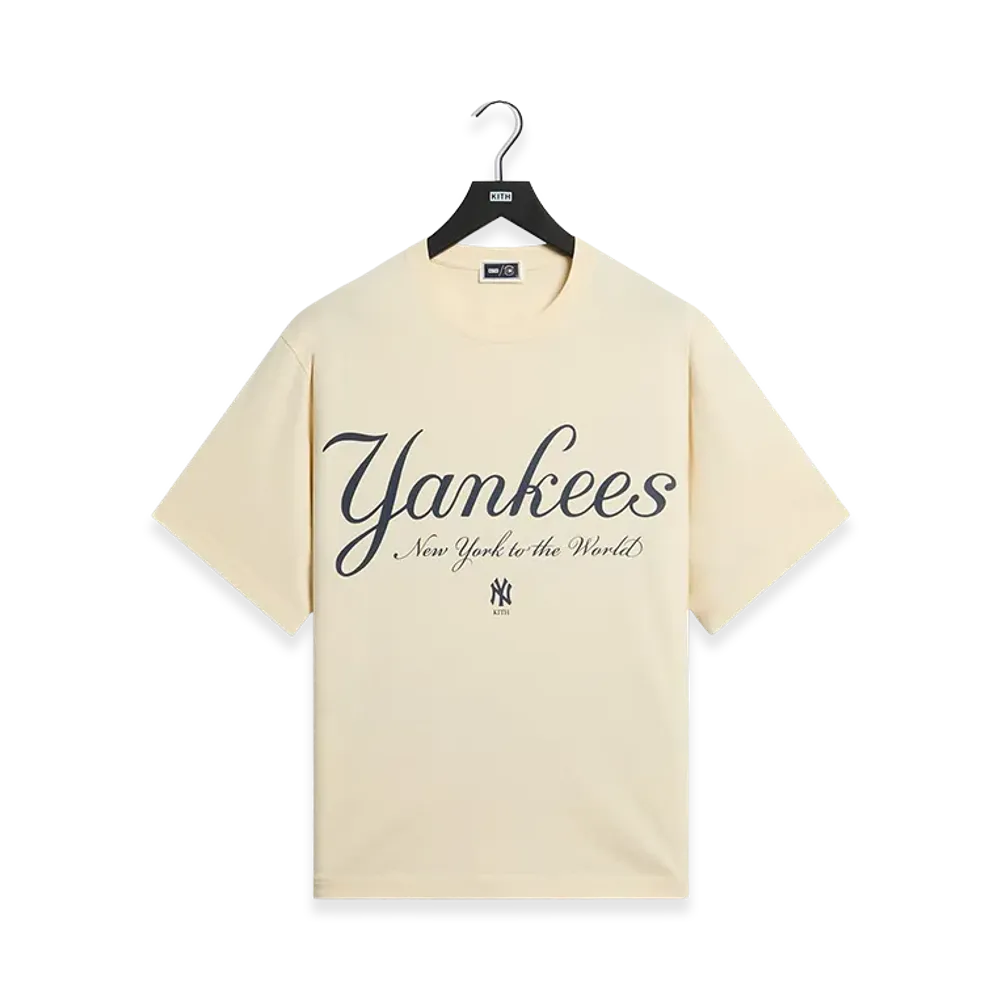 Kith x The New York Yankees Script Vintage Alex Tee "Sandrift"