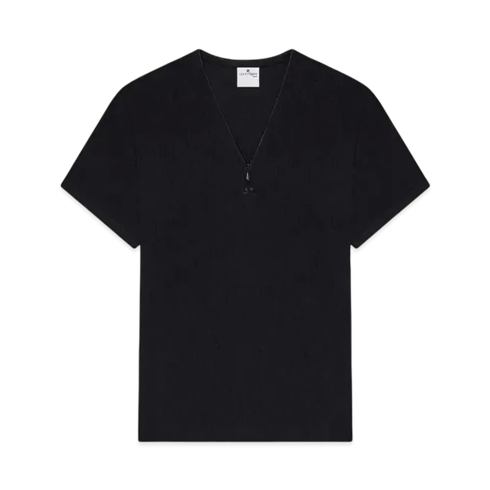 Courreges Zipped 90'S Rib T-Shirt "Black"